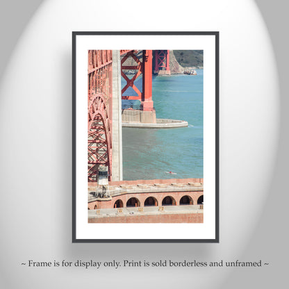 Bay Area Kayak Art Print at Golden Gate Bridge Presidio Fort Point