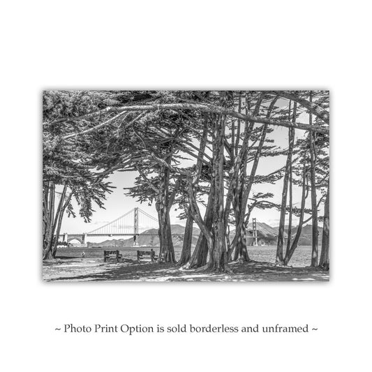 Presidio San Francisco Bay Art | Golden Gate Bridge in Black and White