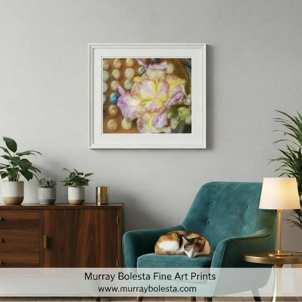Iris Flower Photograph as Whimsical Psychedelic Wall Decor by Murray Bolesta