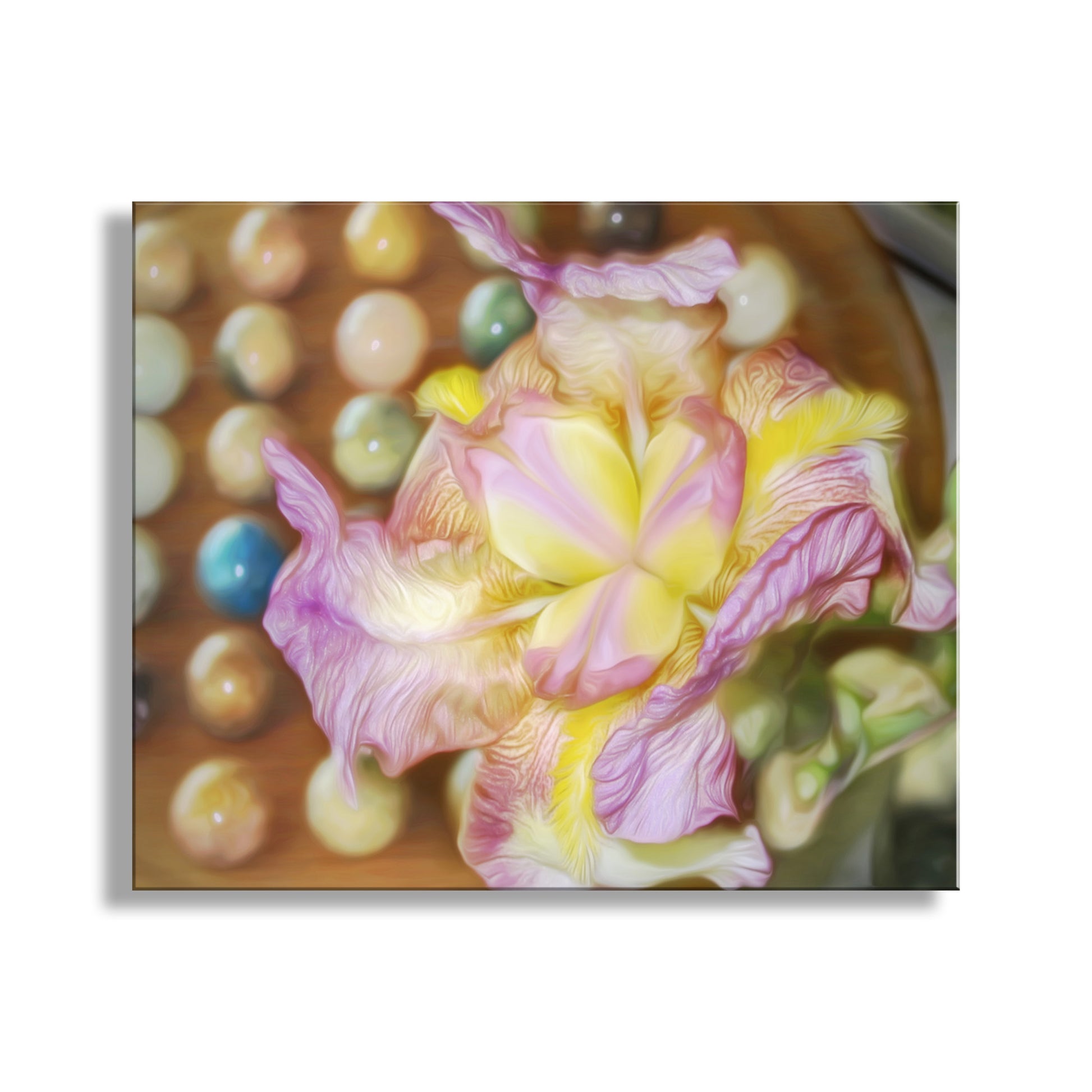 Iris Flower Photograph as Whimsical Psychedelic Wall Decor