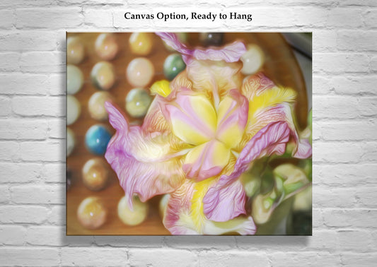 Iris Flower Photograph Whimsical Psychedelic Wall Decor