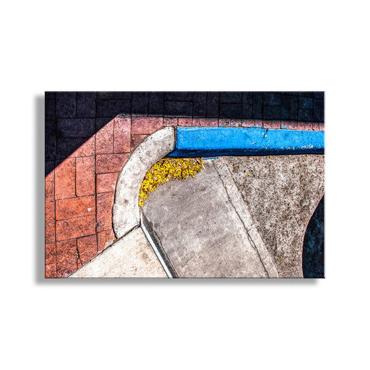 Abstract pattern of colorful tiles on a white background. Urban Street Photograph in Abstract | Geometric Art | Tucson AZ