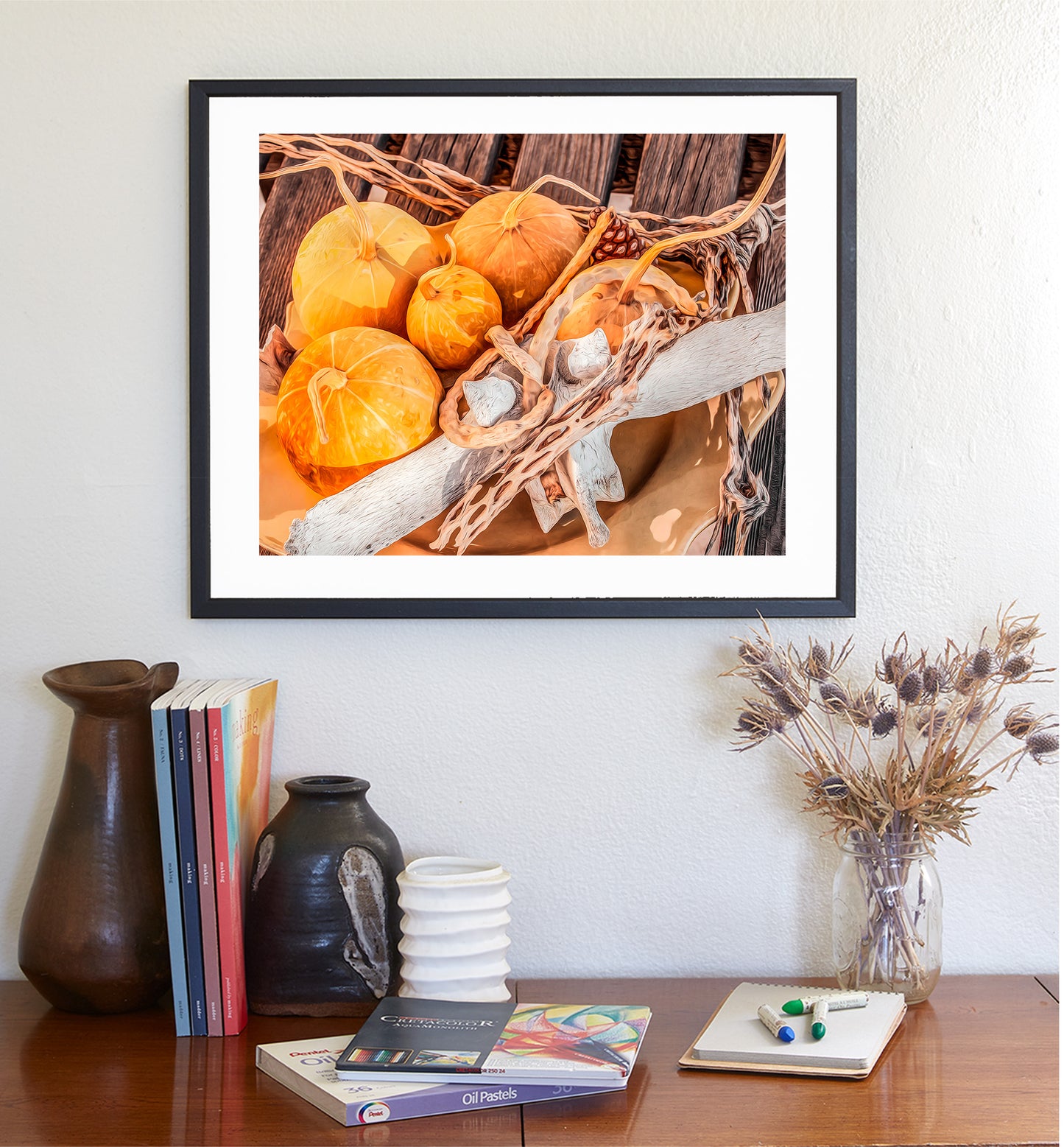 Still Life Art Print with Gourds in Southwestern Style | Tucson AZ