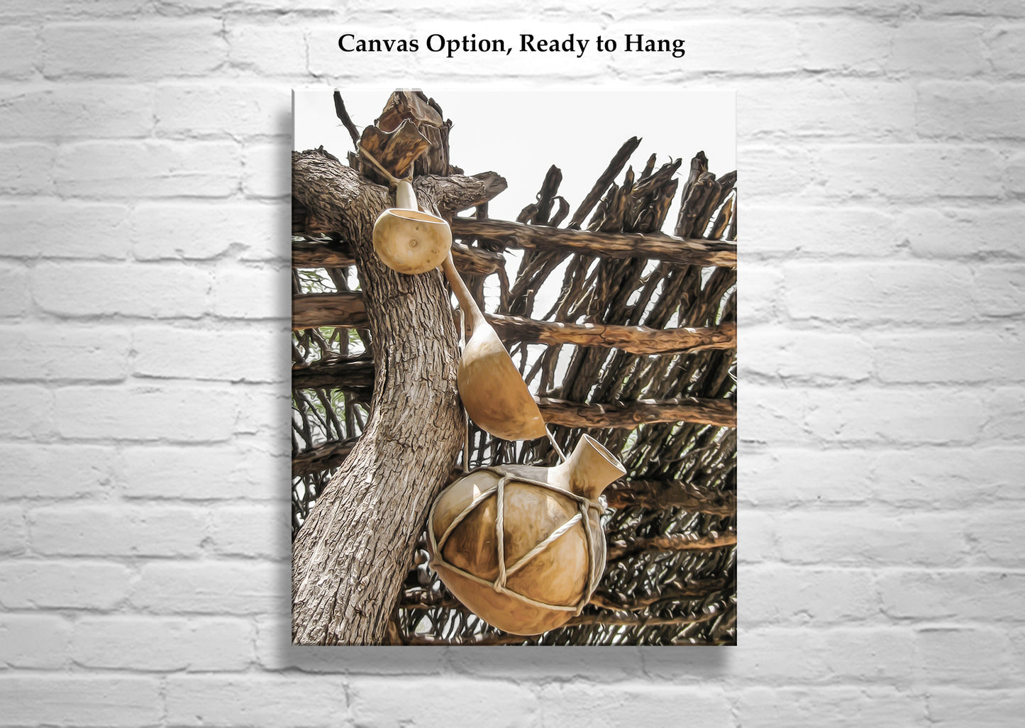 Rustic Gourd Art with Ocotillo Ramada | Southwestern Design