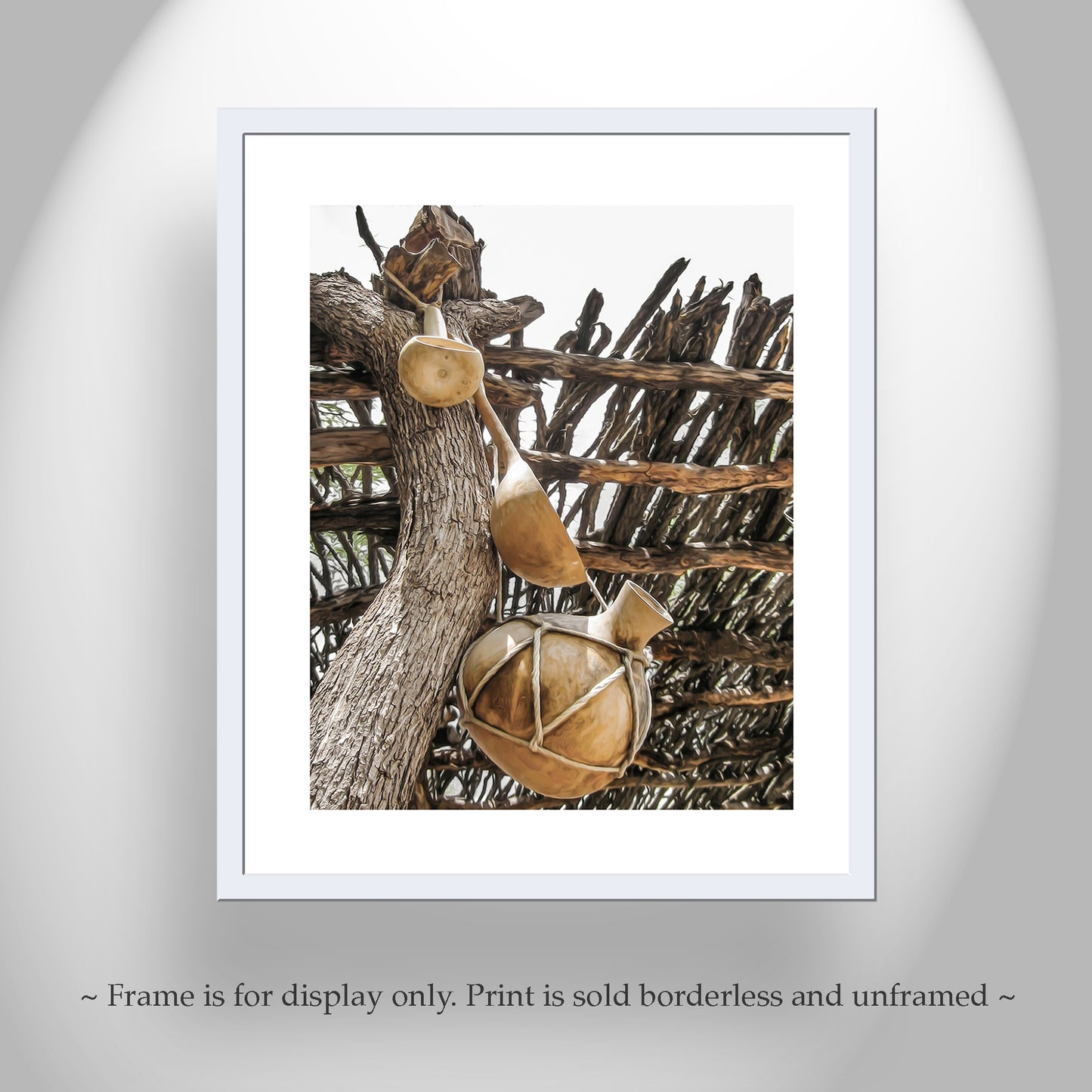 Rustic Gourd Art with Ocotillo Ramada | Southwestern Design