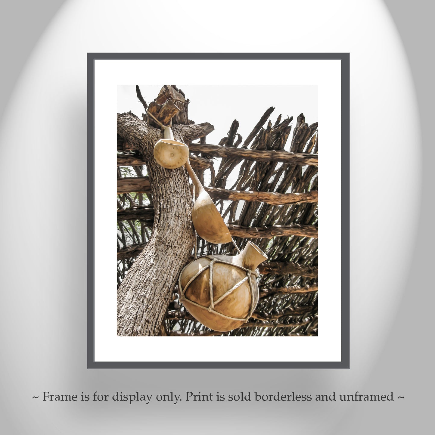Rustic Gourd Art with Ocotillo Ramada | Southwestern Design