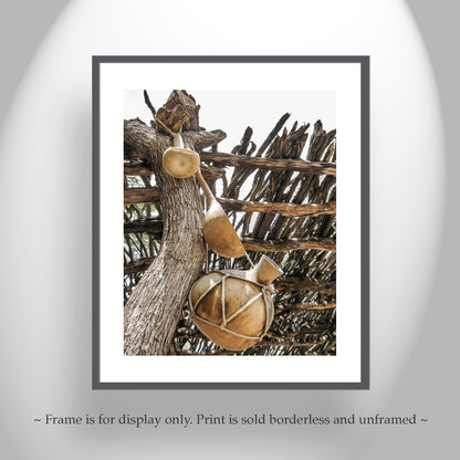 Rustic Gourd Art with Ocotillo Ramada | Southwestern Design