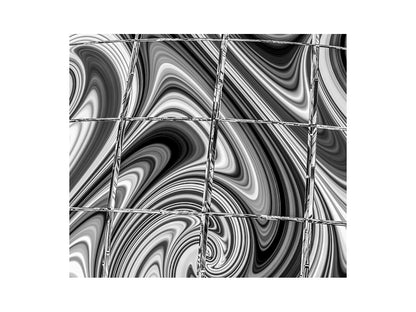 Psychedelic Art in Black and White on Square Framed Canvas