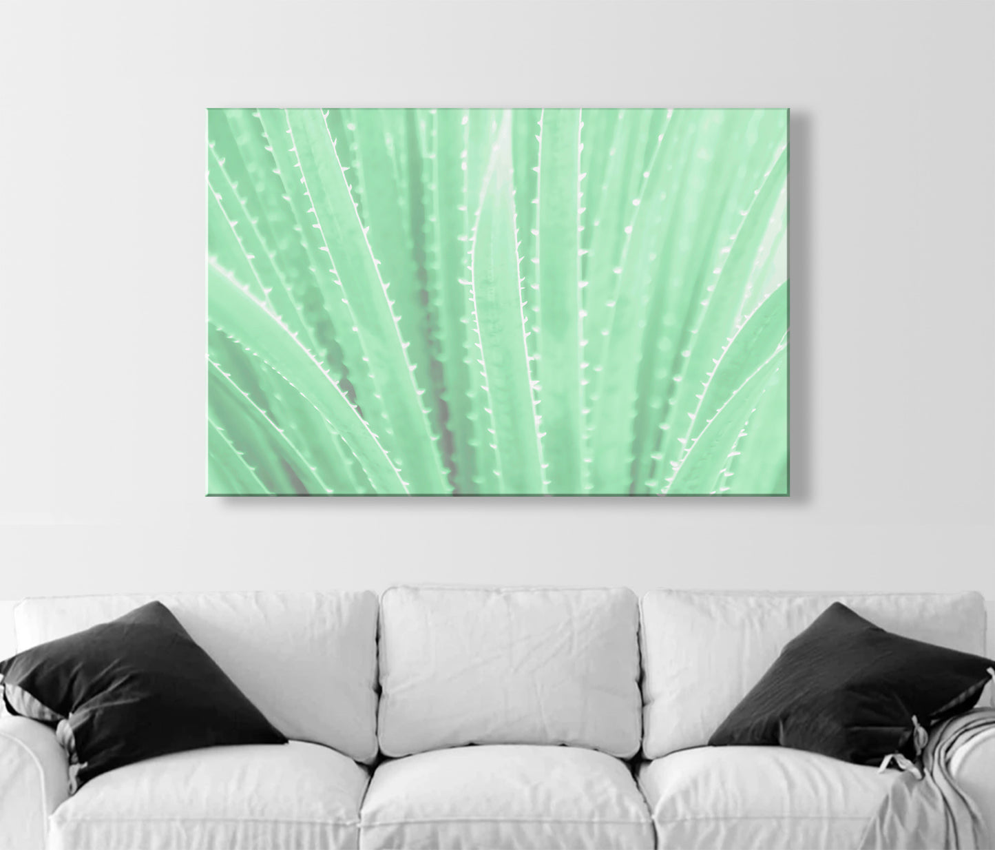Agave Art Print in Pastel Green as Arizona Desert Botanical Wall Decor
