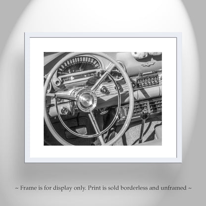 Ford Thunderbird Car Wall Art in Black and White as Wall Decor