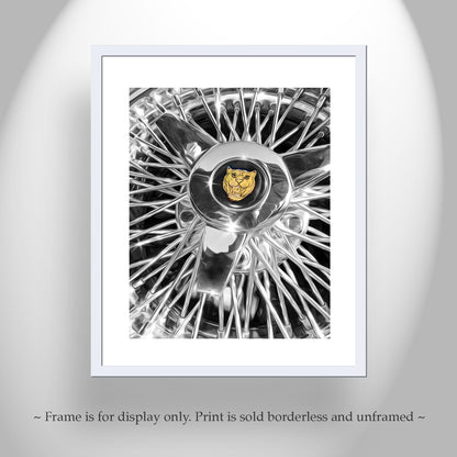 Jaguar Car Wire Wheel Print as Automotive Wall Decor