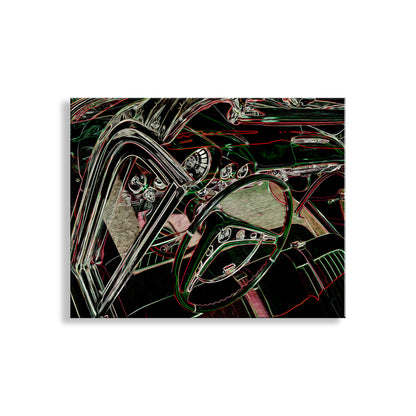 Chevy Impala Convertible Art Print as Abstract Mancave Wall Decor