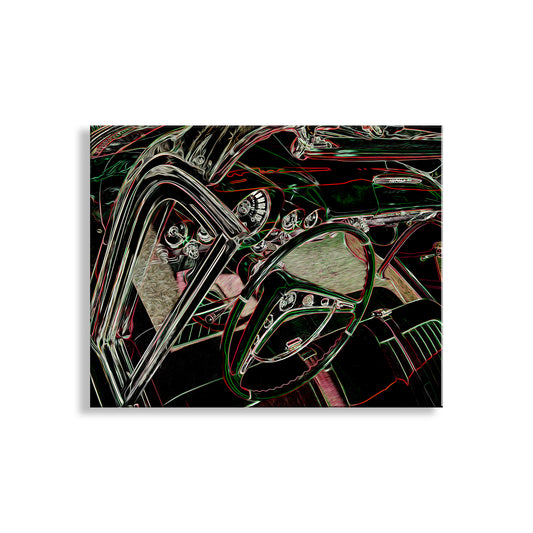 Chevy Impala Convertible Art Print as Abstract Mancave Wall Decor