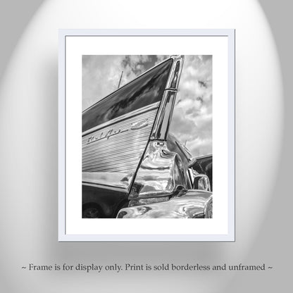Bel Air Car Photo in Black and White as Classic Chevrolet Fine Art