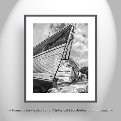Bel Air Car Photo in Black and White as Classic Chevrolet Fine Art