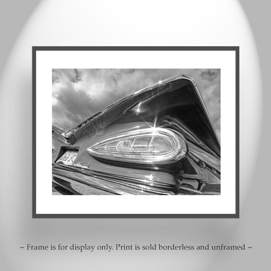 1959 Chevy Impala Car Print in Black and White | Vintage Chevrolet Picture