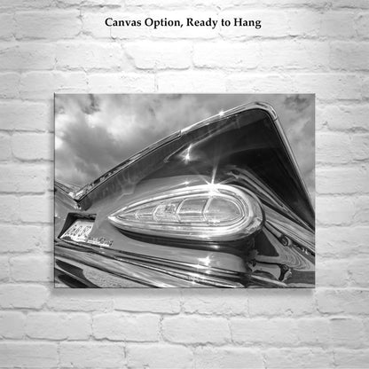 1959 Chevy Impala Car Print in Black and White | Vintage Chevrolet Picture