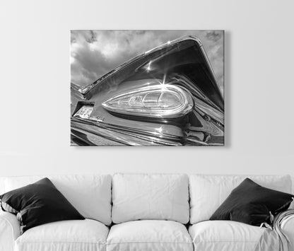 1959 Chevy Impala Car Print in Black and White | Vintage Chevrolet Picture