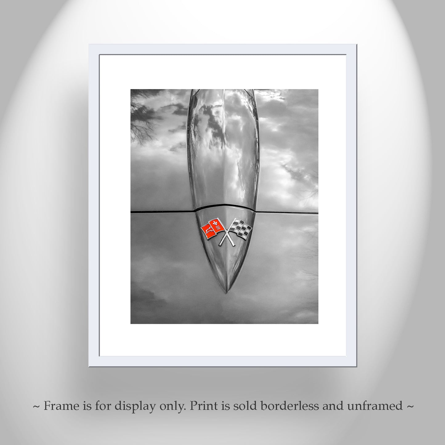 Corvette Picture in Black and White as Automobile Art for Home or Garage