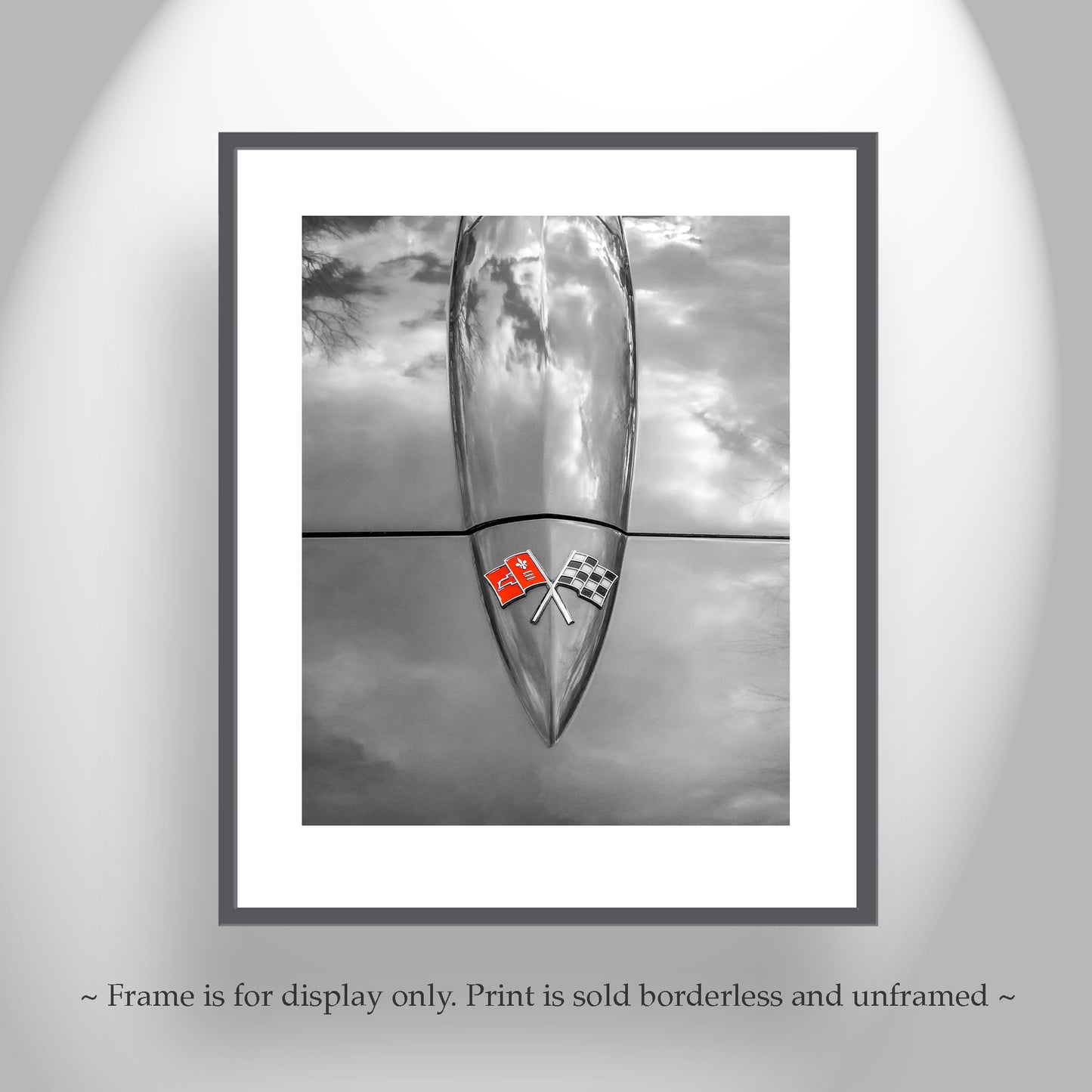 Corvette Picture in Black and White as Automobile Art for Home or Garage
