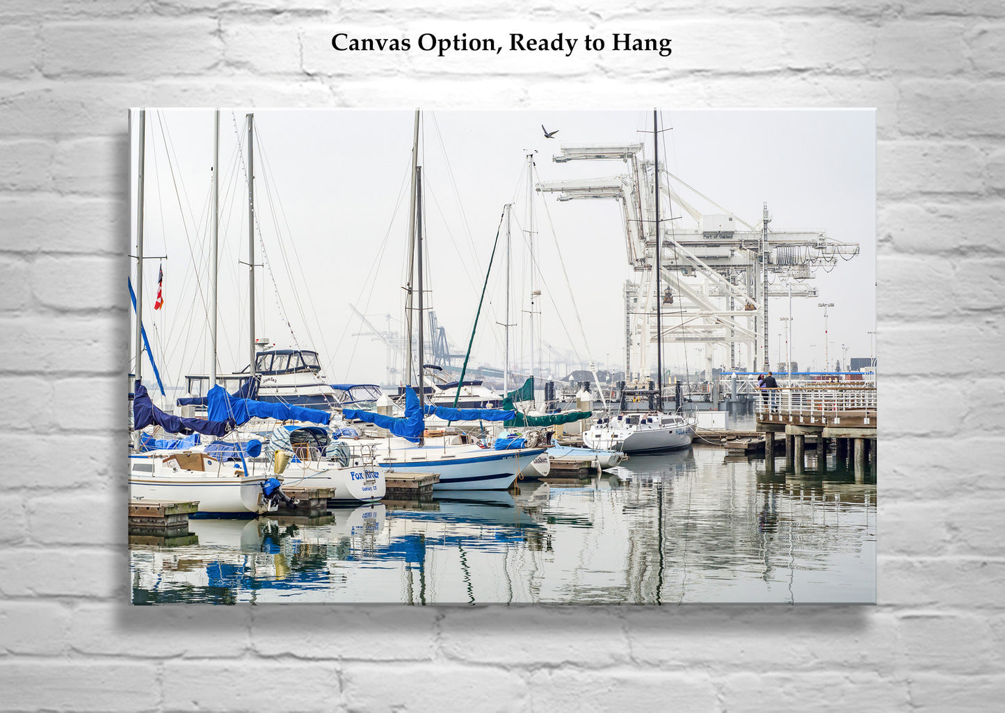 Oakland California Harbor Crane Art | Jack London Square Sailboat Wall Decor