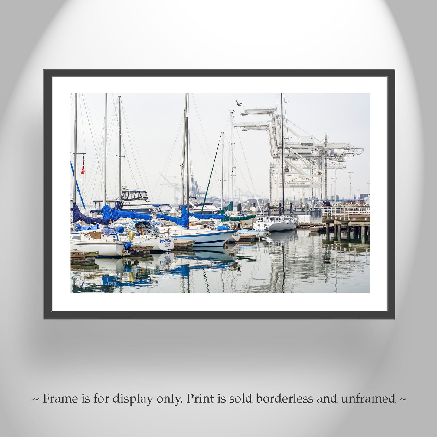 Oakland California Harbor Crane Art | Jack London Square Sailboat Wall Decor
