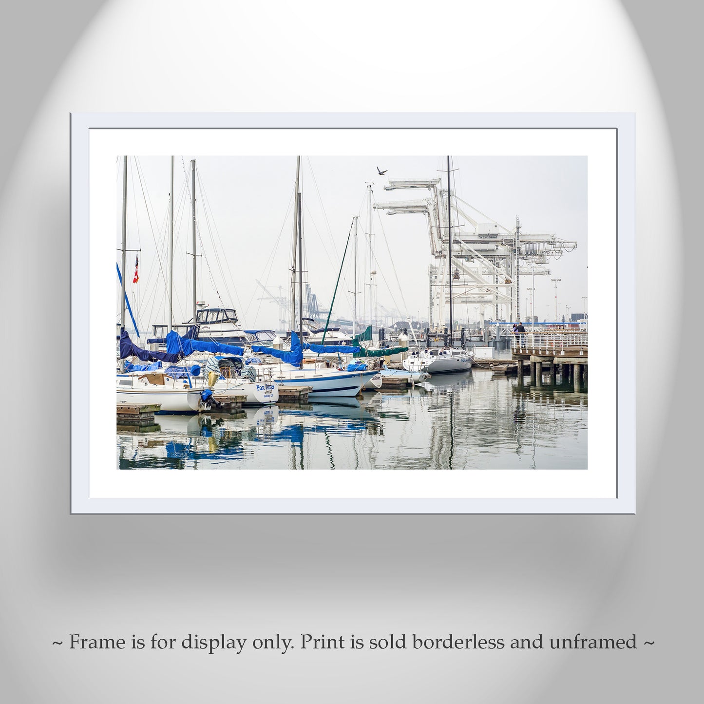 Oakland California Harbor Crane Art | Jack London Square Sailboat Wall Decor