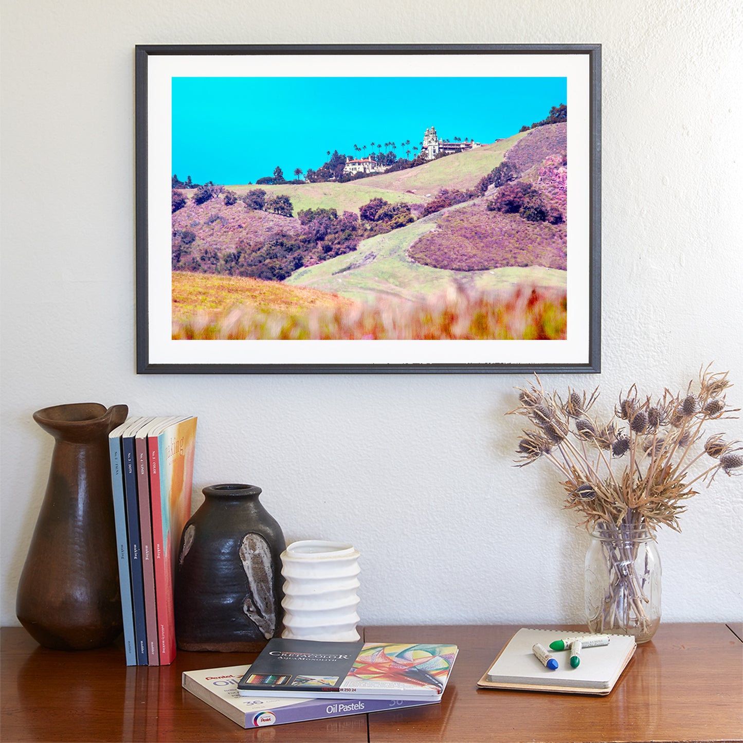 San Simeon Art Print with Hearst Castle | California Coast Landscape