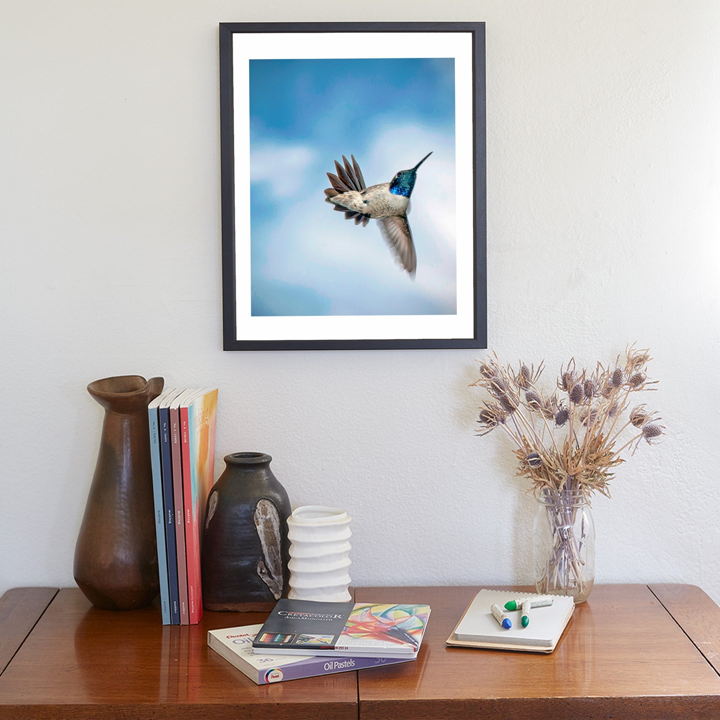Hummingbird in Flight Photograph as Avian Bird Decor Gift