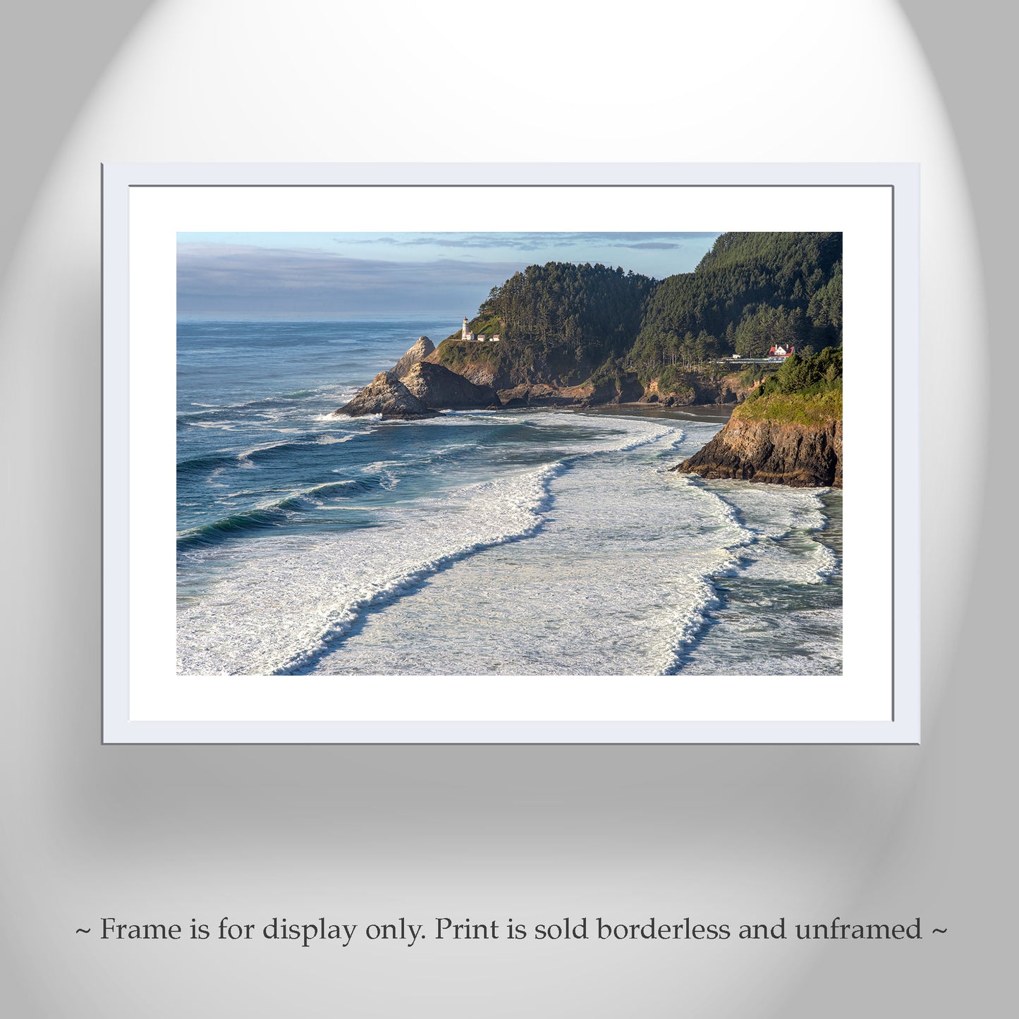 Heceta Head Lighthouse Art Print with Oregon Seacoast