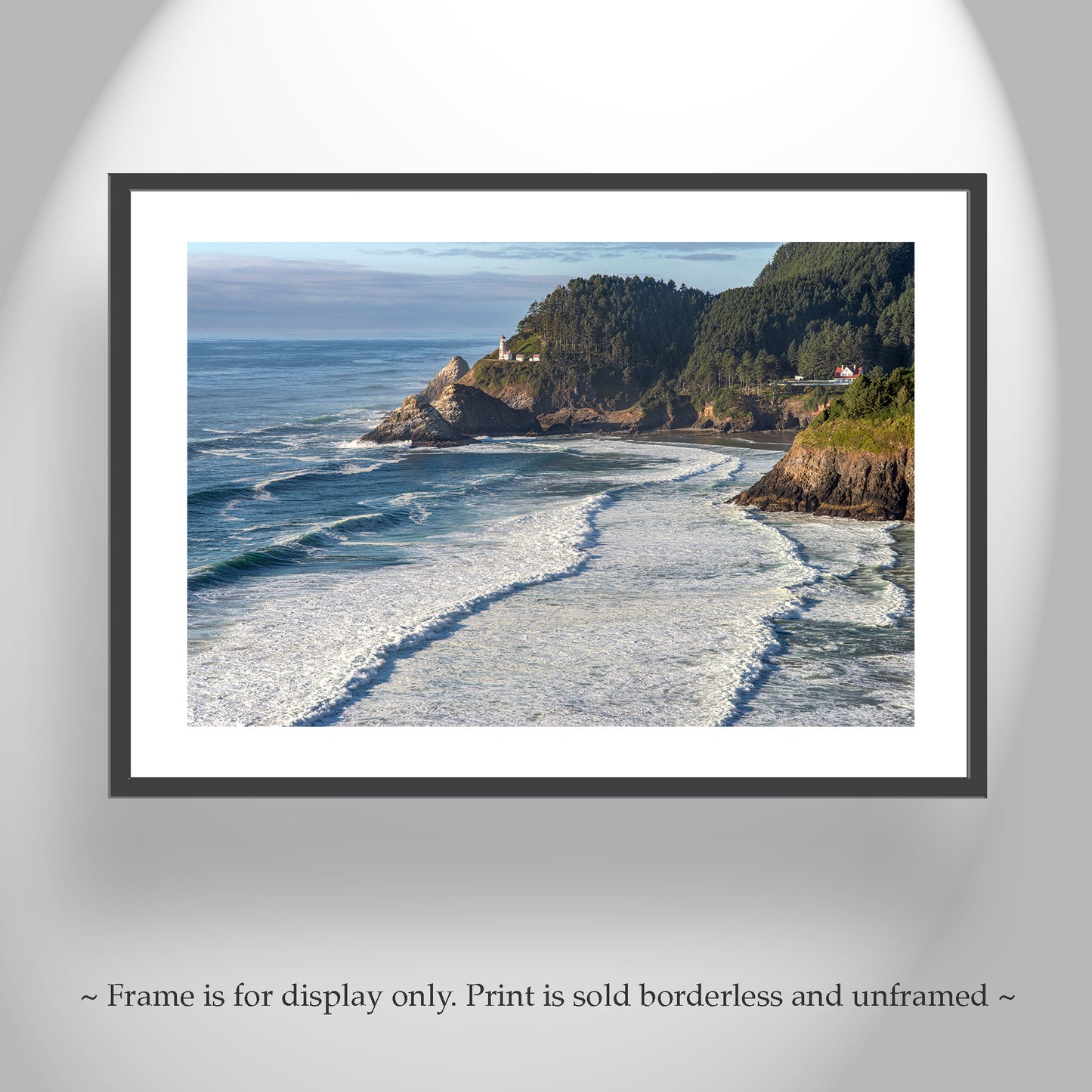 Heceta Head Lighthouse Art Print with Oregon Seacoast