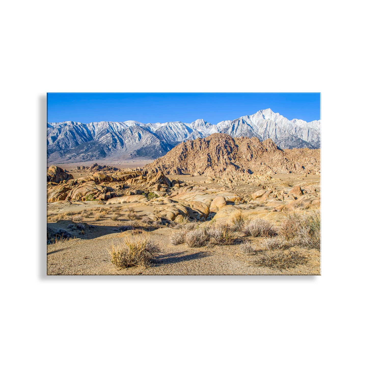 Desert landscape with mountains in the background. Owens Valley Desert California Landscape Art Print