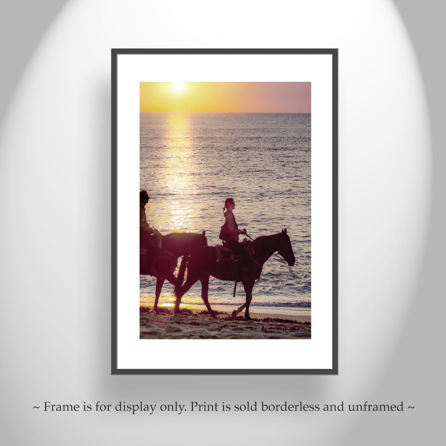 Horse Riding on Beach at Block Island | Ocean Sunset Artwork