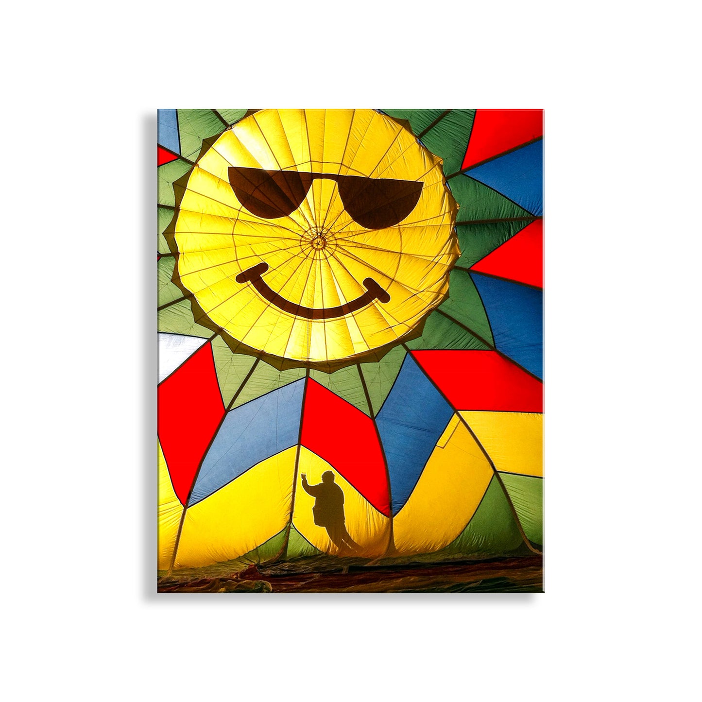 Happy Face Art of Reno Nevada Hot Air Balloon as Whimsical Wall Decor Gift