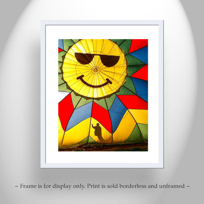 Happy Face Art of Reno Nevada Hot Air Balloon as Whimsical Wall Decor Gift