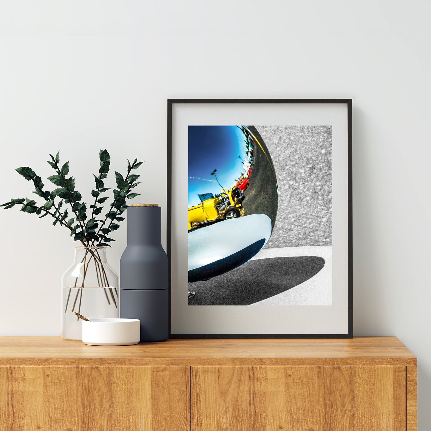 Abstract Automotive Art with Vintage Hot Rod Car