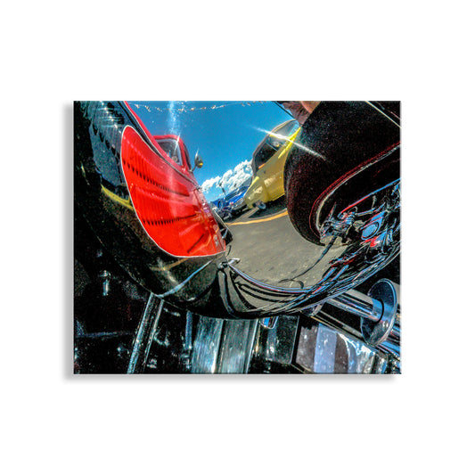 Vintage Hot Rod Car Photograph with Lots of Chrome in Abstract