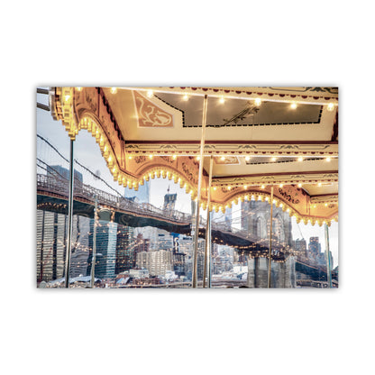 Janes Carousel and Brooklyn Bridge New York City Art Photography Print | NYC Gift Merry Go Round