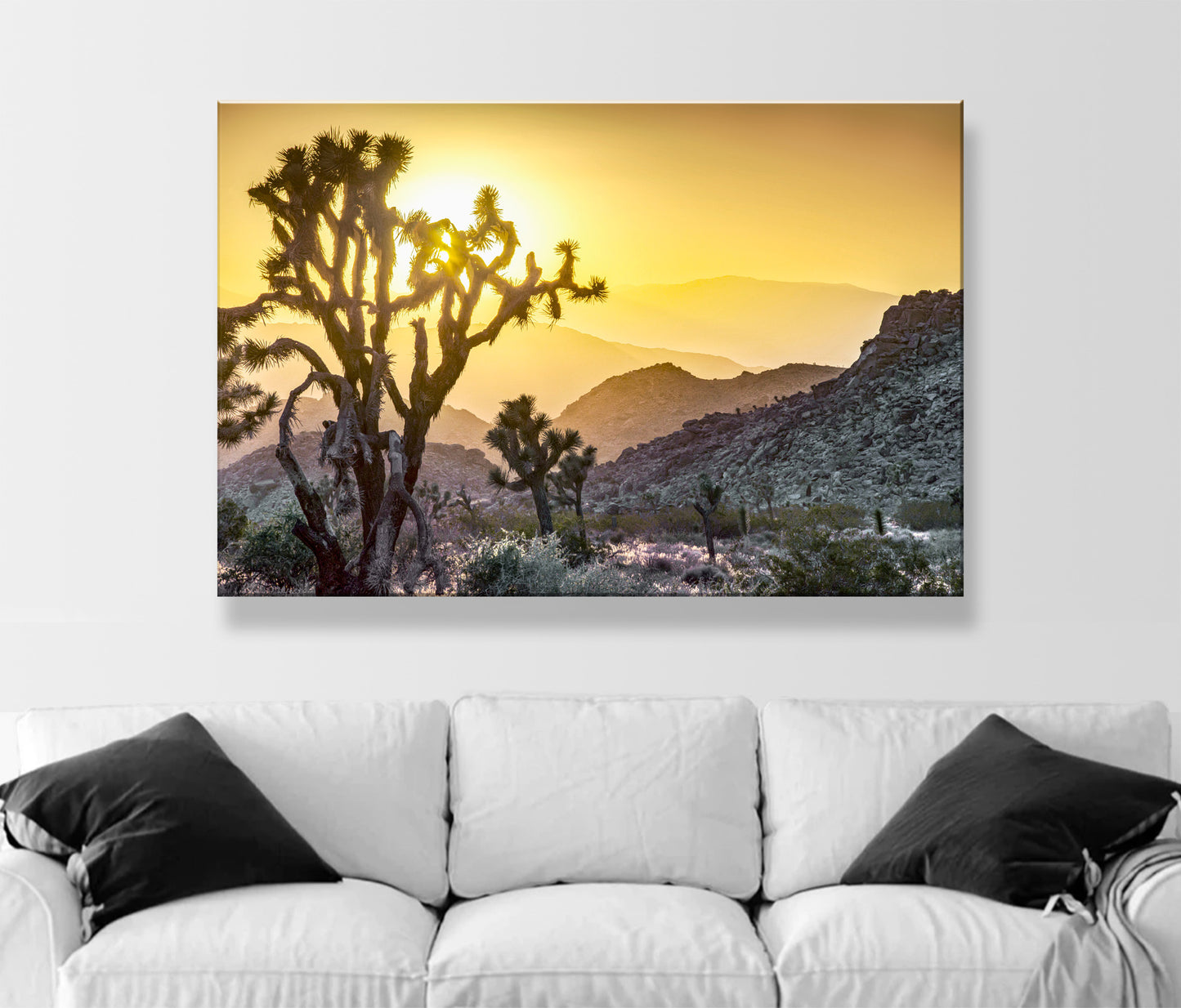 Joshua Tree Sunset Art Print – California Mojave Desert Landscape