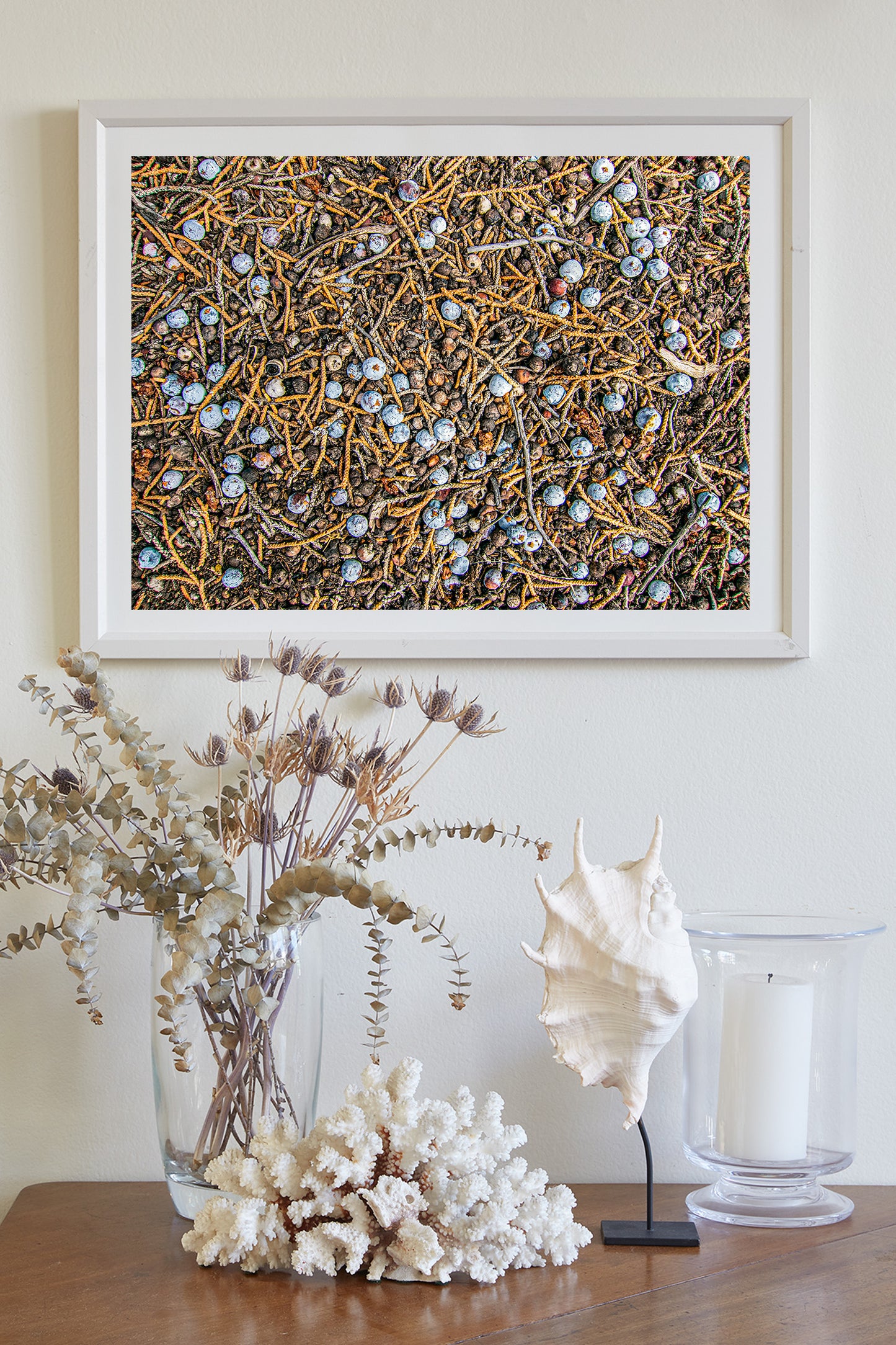 Juniper Tree Art as Oregon Botanical Wall Decor | Berry Fruit