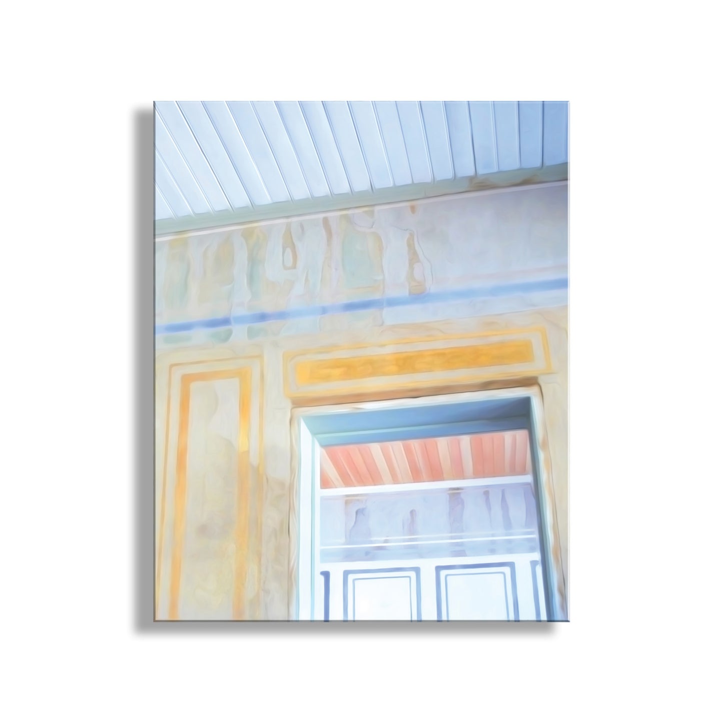 Colorful abstract painting with geometric shapes on a white background. Pastel Art Print Vintage Architecture | Kentucky Camp Southern Arizona