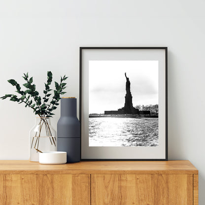 Statue of Liberty Black & White New York City Wall Art Print