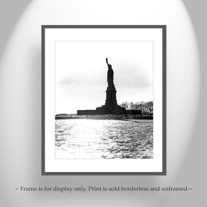 Statue of Liberty Black & White New York City Wall Art Print