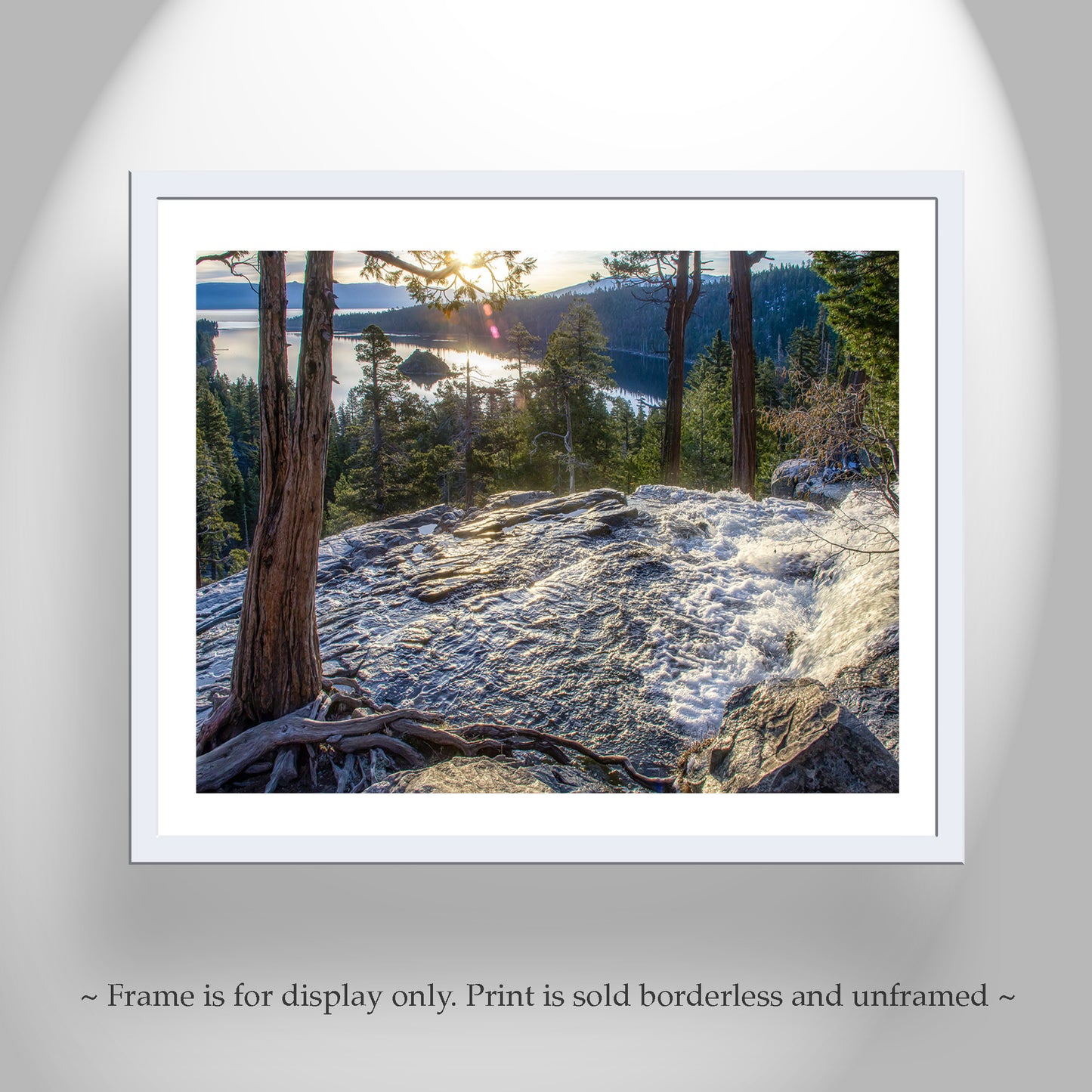Sierra Mountain Tahoe Waterfall Art | Emerald Bay Sunrise Picture