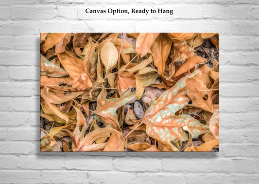 Autumn Leaves Nature Decor on Framed Canvas Print