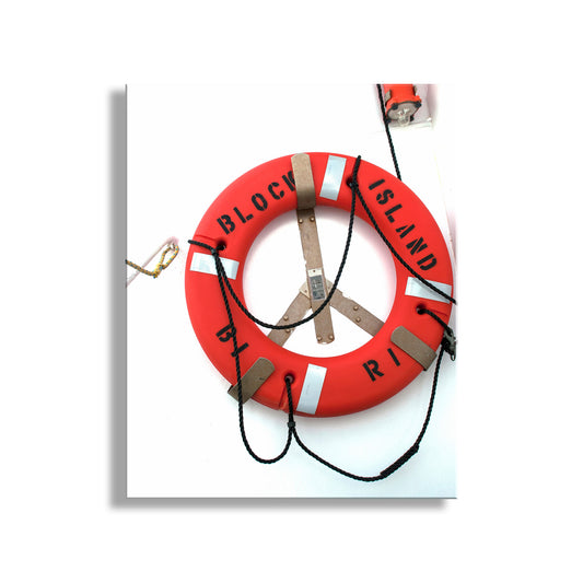 Block Island Nautical Wall Print with Lifesaver | Gift Art