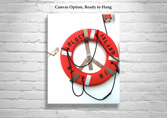 Block Island Nautical Wall Print with Lifesaver | Gift Art