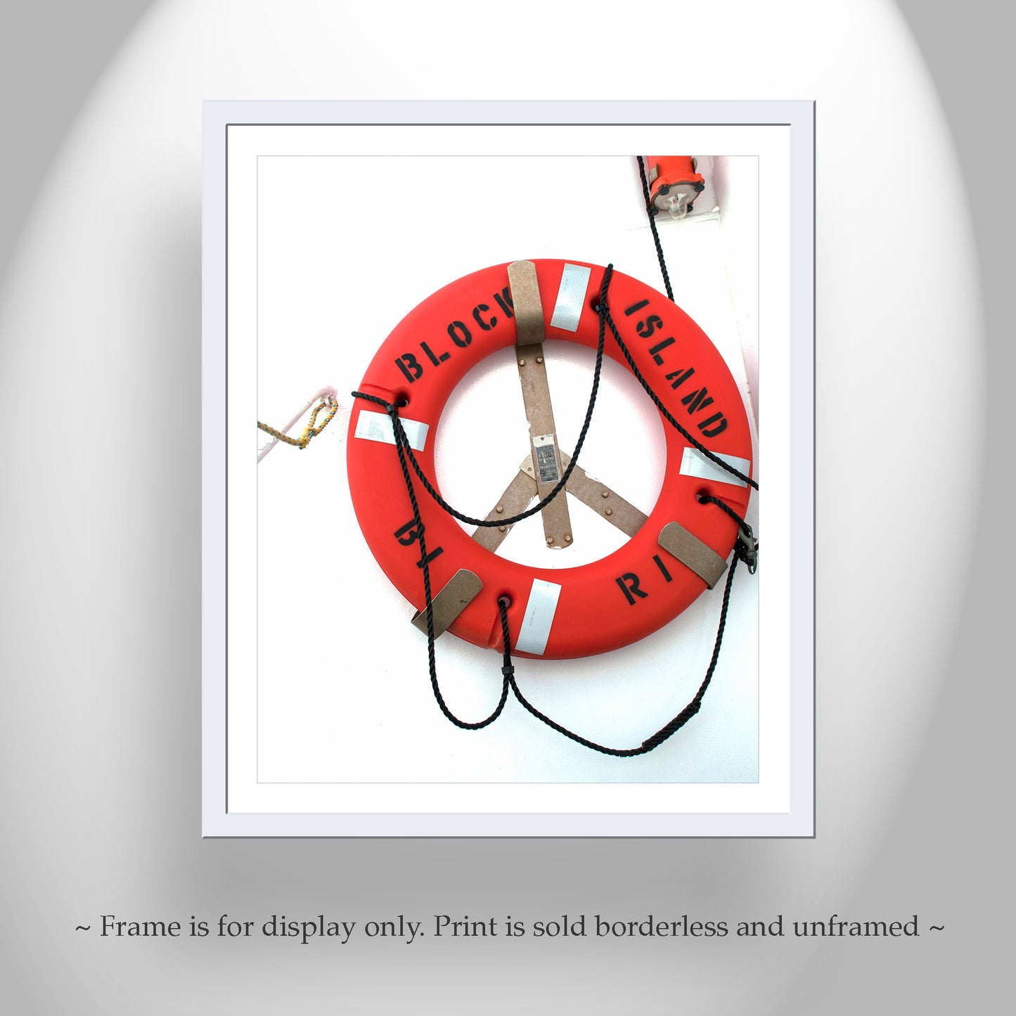 Block Island Nautical Wall Print with Lifesaver | Gift Art