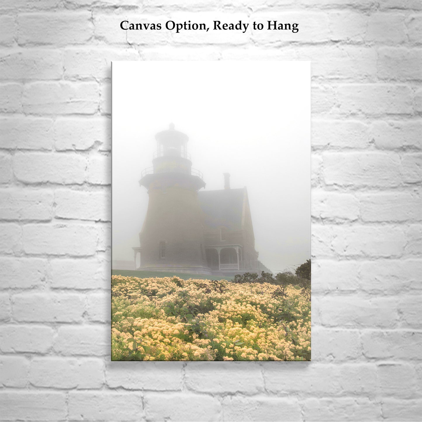 Block Island South East Lighthouse Photograph with Fog