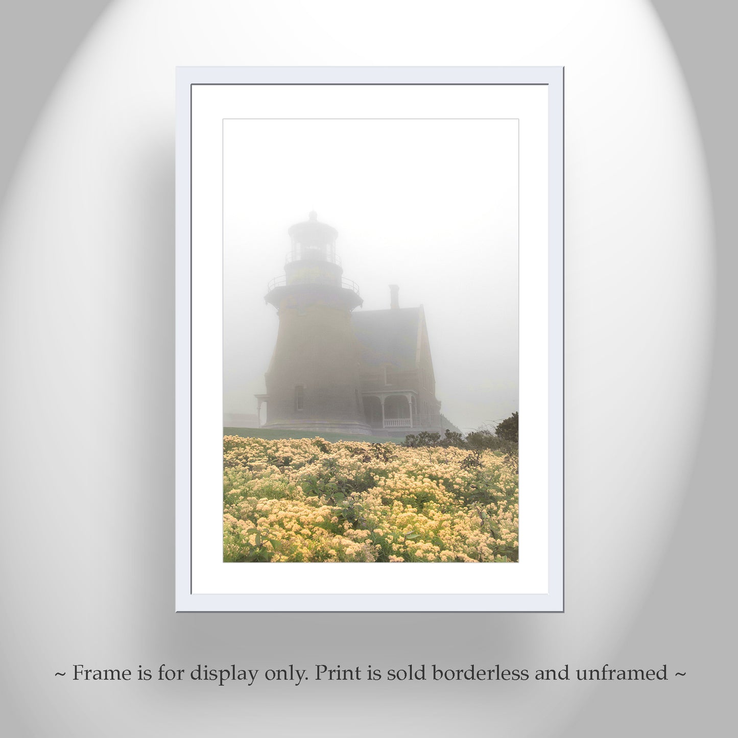 Block Island South East Lighthouse Photograph with Fog